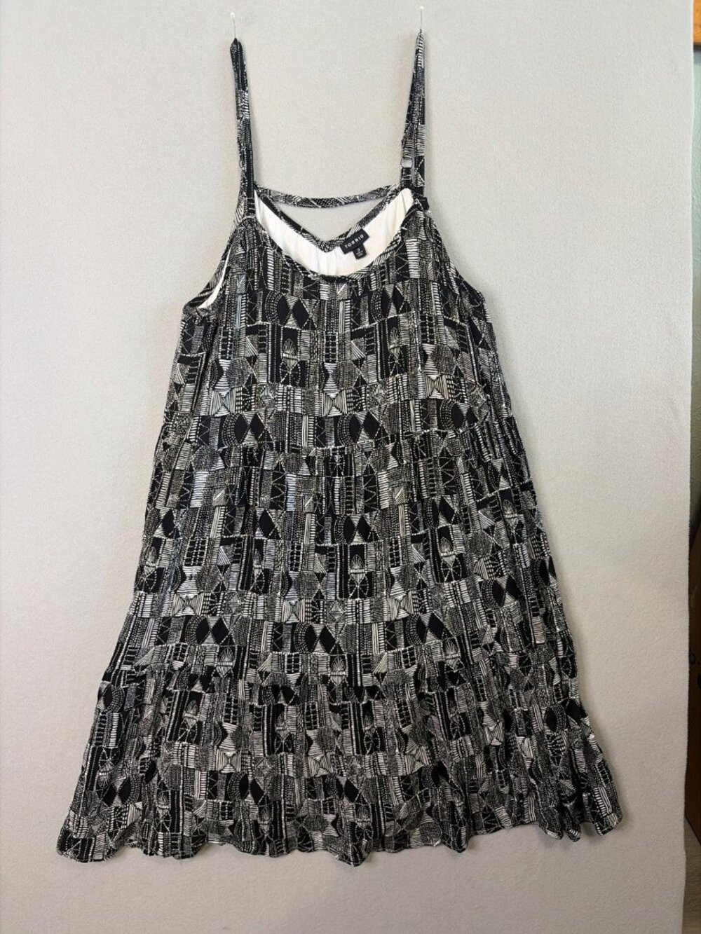 Torrid Geometric Print Gauzy Trapeze Tank Dress Size 3X Dark Romantic Whimsy Got